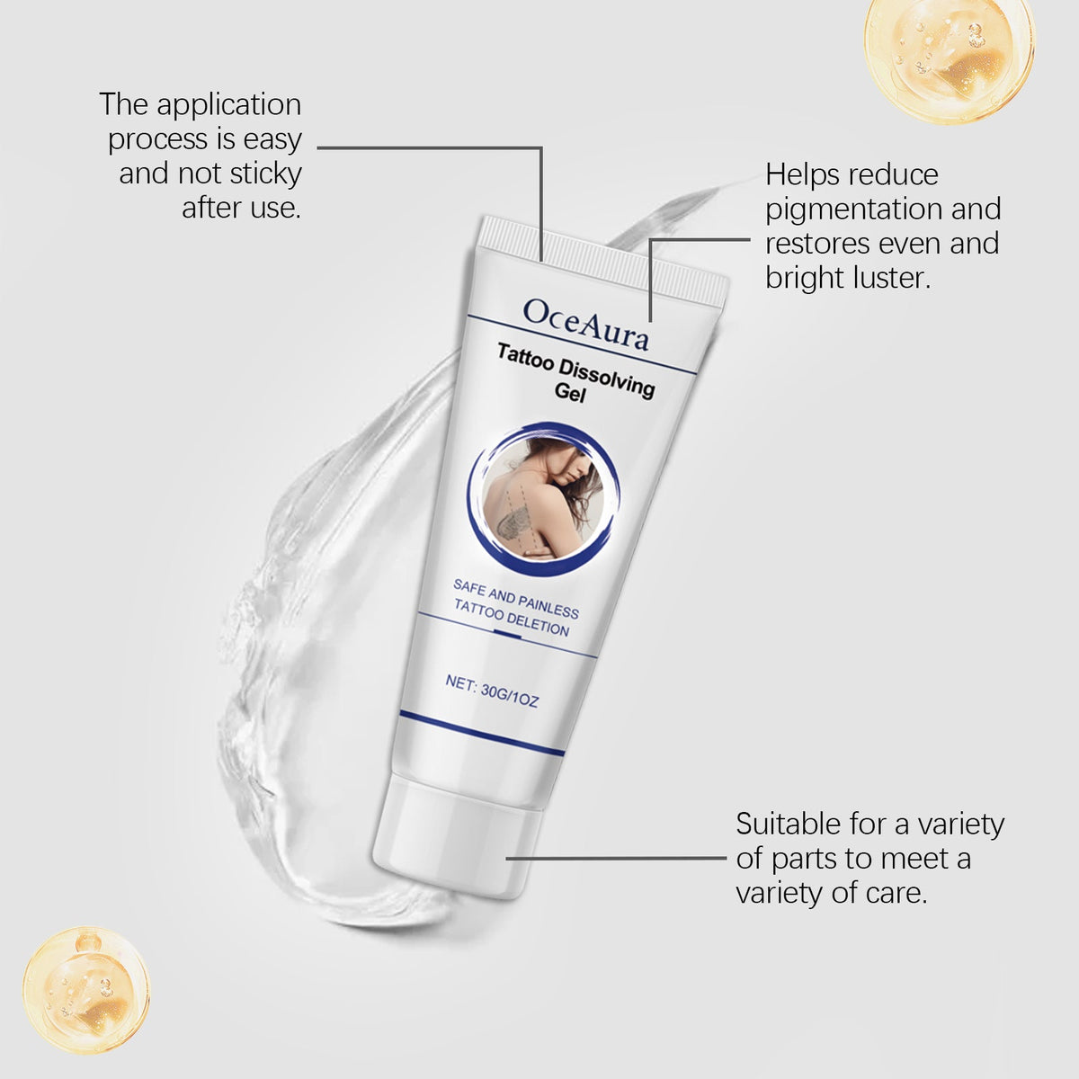 Body Care Gel, Brightening, Moisturizing, Skin Fade Marks, Gentle Cleansing ,1 set