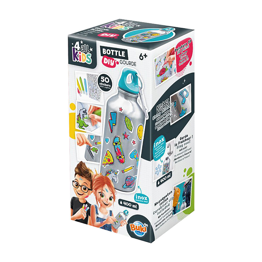 Buki France DIY Water Bottle with Sticker, (400 ml)
