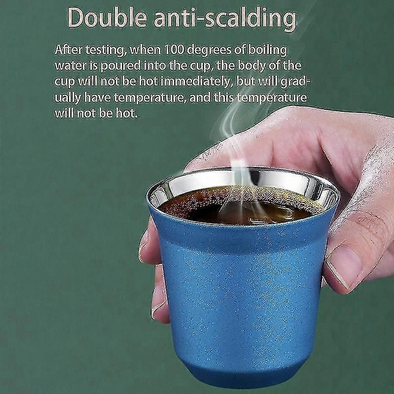 80ml Double Wall Stainless Steel Espresso Cup Insulation For Pixie Coffee Cup Capsule Shape Coffee zxin