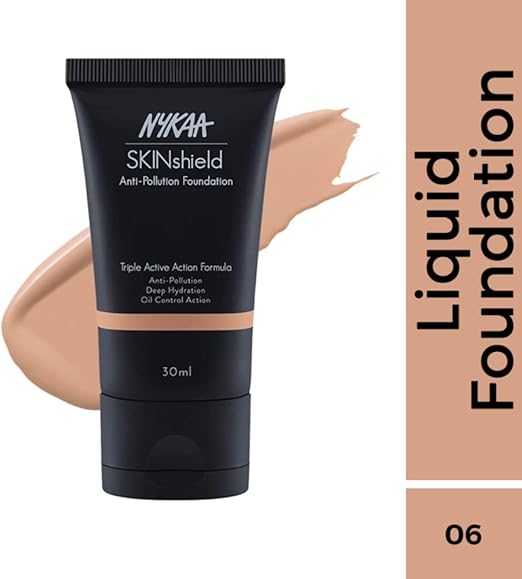 Nykaa SkinShield AntiPollution Matte Foundation Warm Nude06