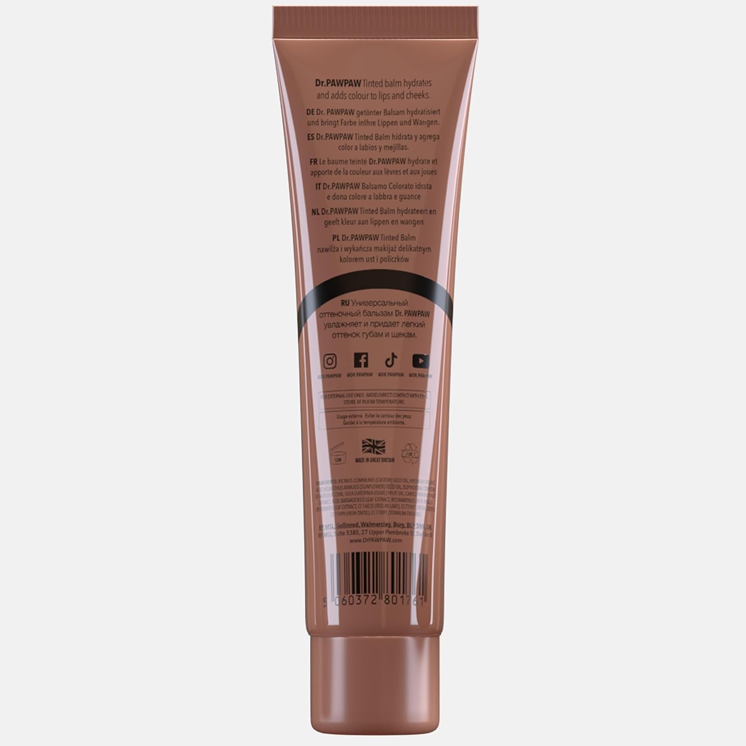 Dr. Pawpaw Rich Mocha Balm - Multi-purpose Balm, Pawpaw Lip Balm, Lip Balm, Tinted Balm, Skin Highlighter, Smooth Skin, Ed Lips, Vegan Beauty, Ethical Beauty, 25ml