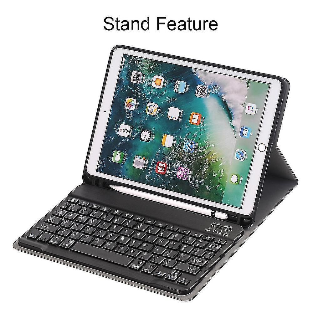 For Ipad Pro 10.5-inch (2017) 2-in-1 Bluetooth Keyboard With Removable Leather Stand Protective Case And Pen Slot