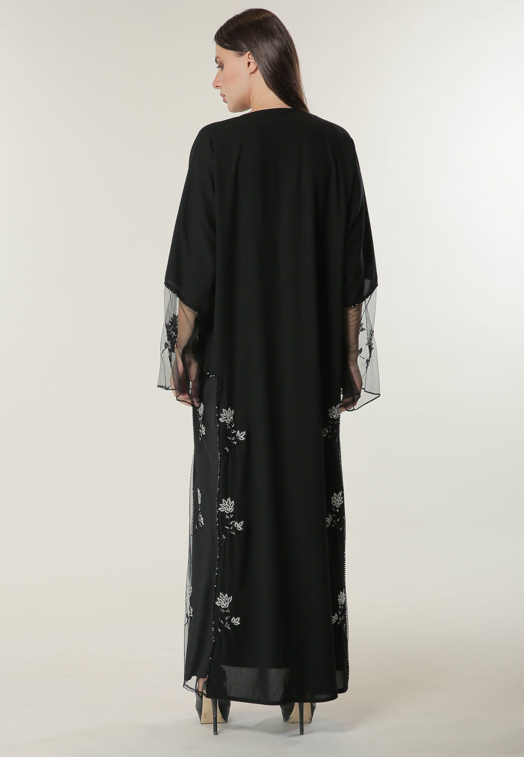 MOiSTREET  Hand Embroidered Motifs Abaya