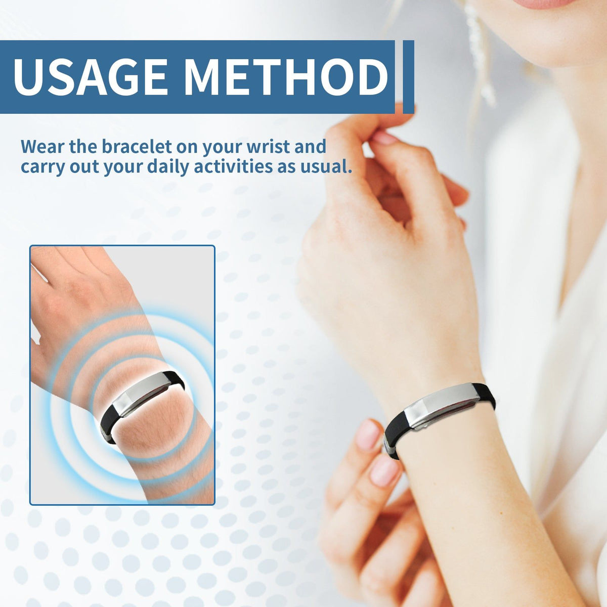 Boost Circulation with Ion Bracelet, Relieve Dizziness, Pain, and Discomfort ,1pcs