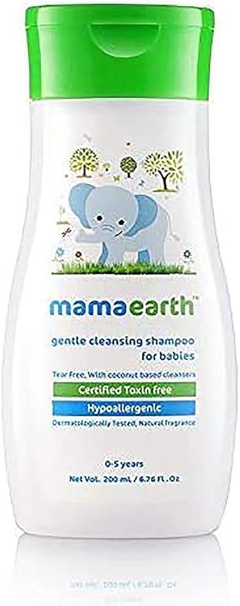 Mamaearth Gentle Cleansing Shampoo, 200ml + Nourishing Hair Oil For Babies, 100ml, Pack of 2