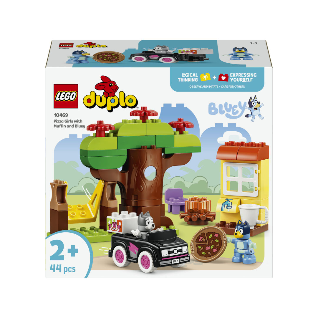 LEGO DUPLO Bluey Pizza Girls with Muffin & Bluey Building Set, For Age 2+ Years
