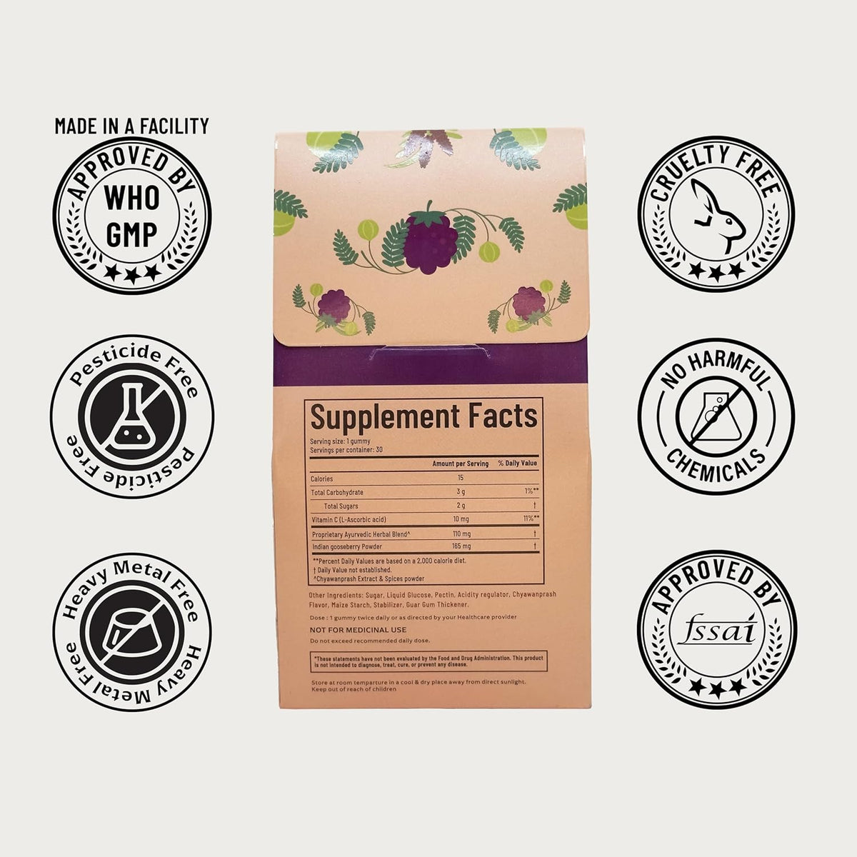 Panchamrit 100% Natural Chyawanprash Gummies 30 Gummies (Pack of 3)