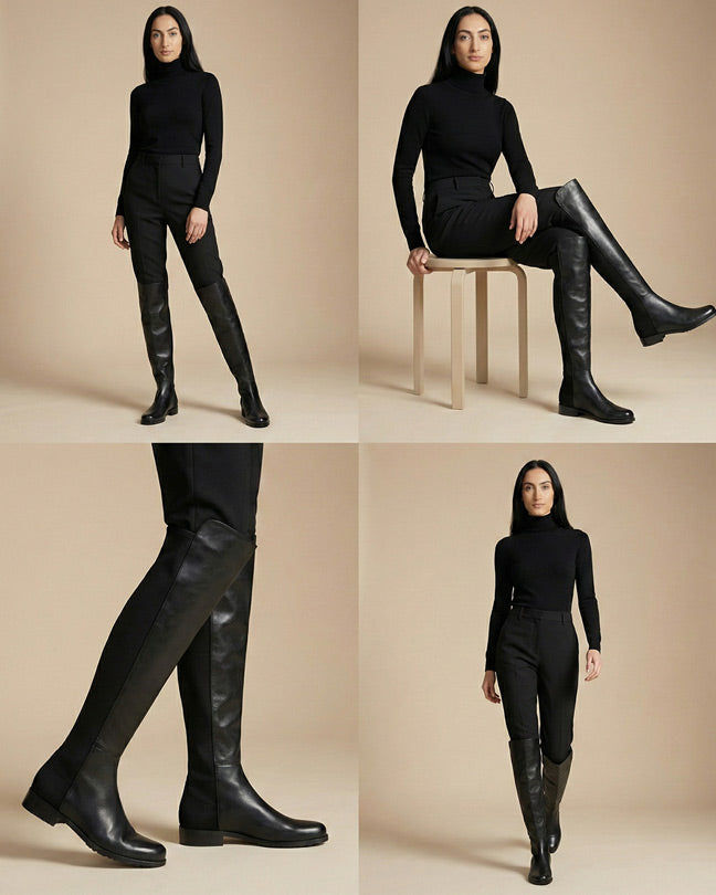 Stuart Weitzman 5050 leather BLK boots