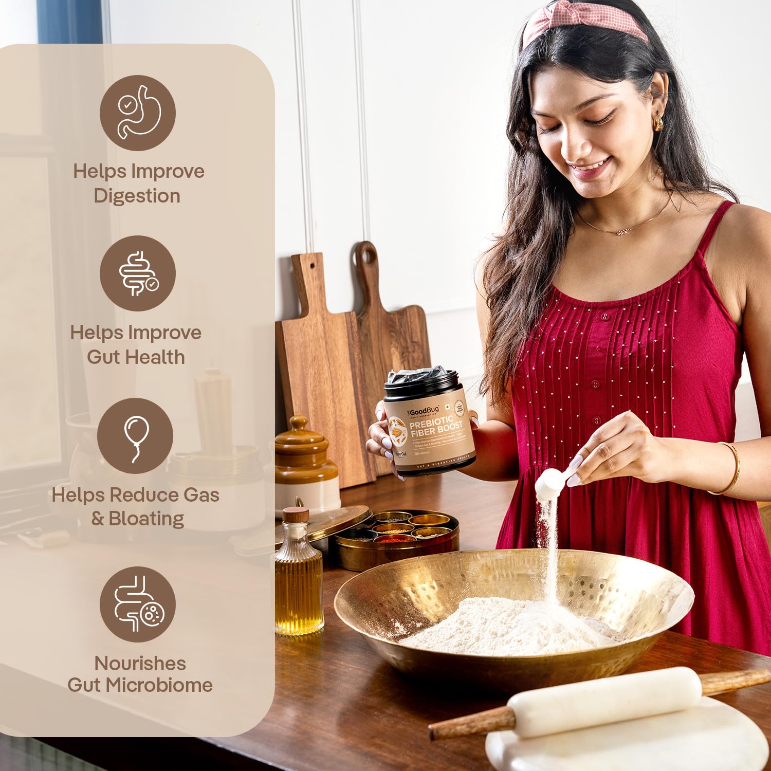 The Good Bug Prebiotic Fiber Boost Powder Improves Digestion Bloating & Gas 30 Servings