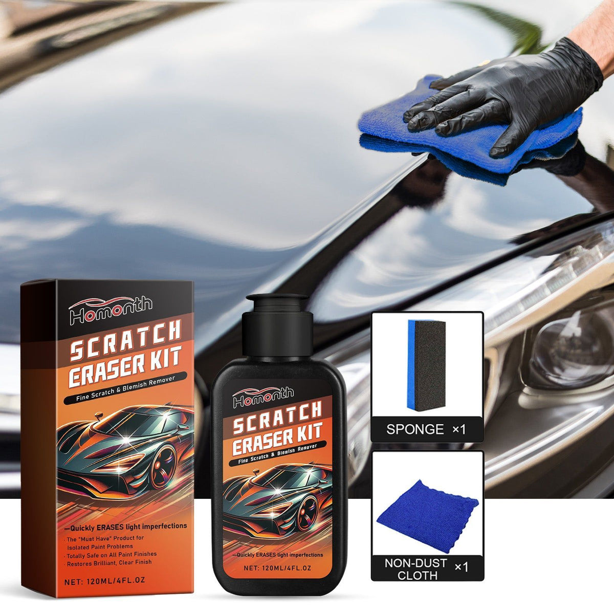 Car Scratch Repair Kit, Fast Paint Scratch Removal, Easy Car Body Touch Up ,1set