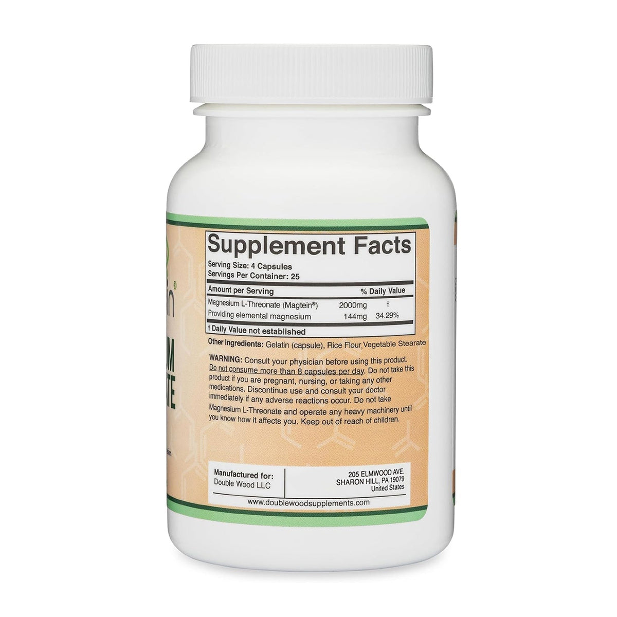 DoubleWood Supplements Magnesium L-Threonate 100 Capsules