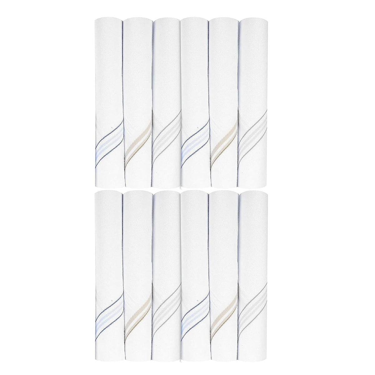 Set of 24 Cotton Hankies for Men Handkerchief Collection