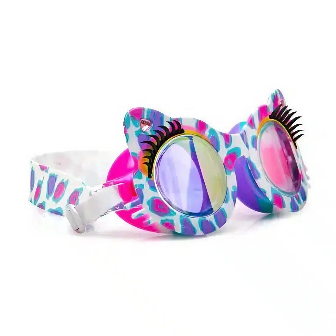 Bling2O Purple Patches Savvy Cat Swim Goggles (Purple/White), 6+ years
