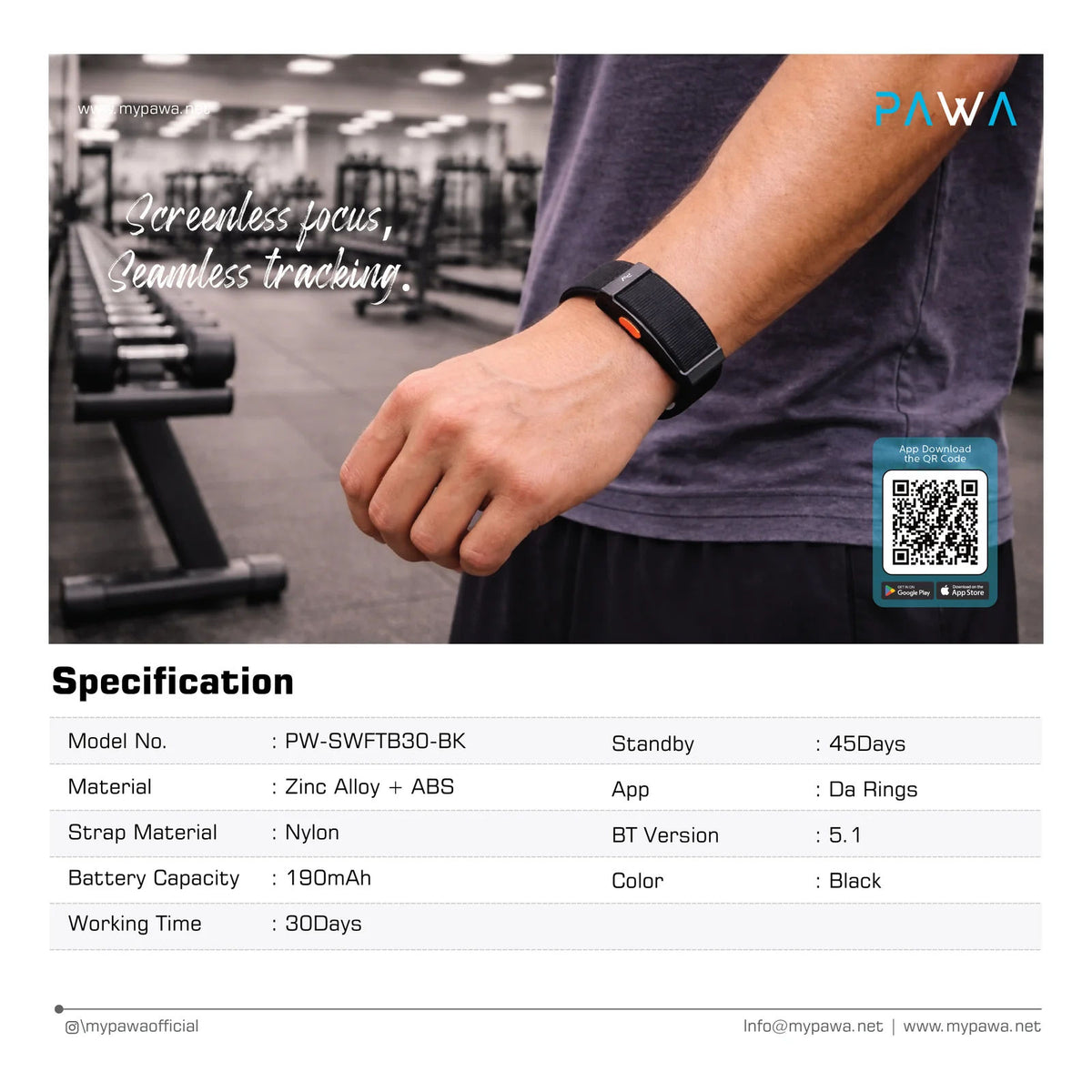 SprintFit Screenless Fitness Smart Bracelet