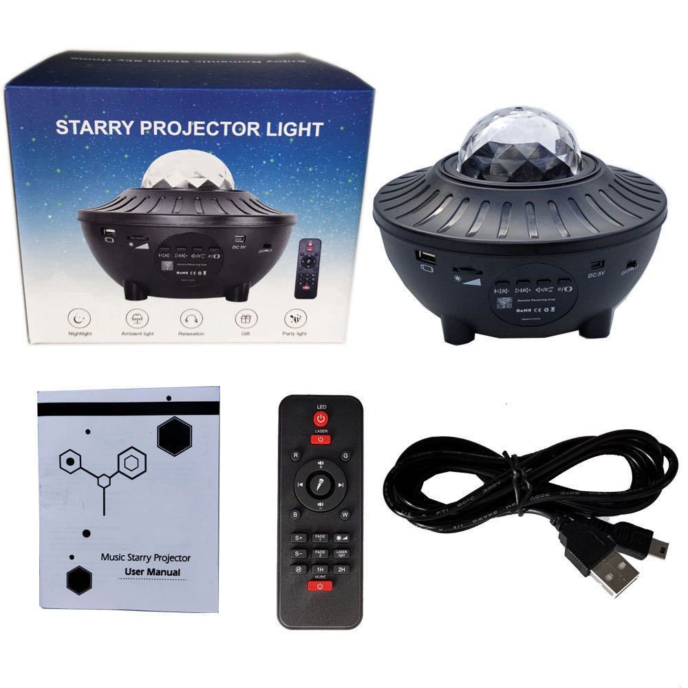 Bluetooth LED Music Projector Starry Night Light With Remote Control