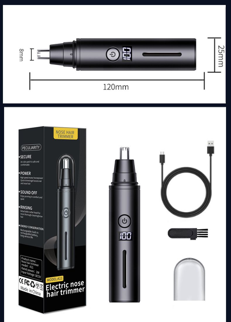 LED USB Rechargeable Nose Hair Trimmer