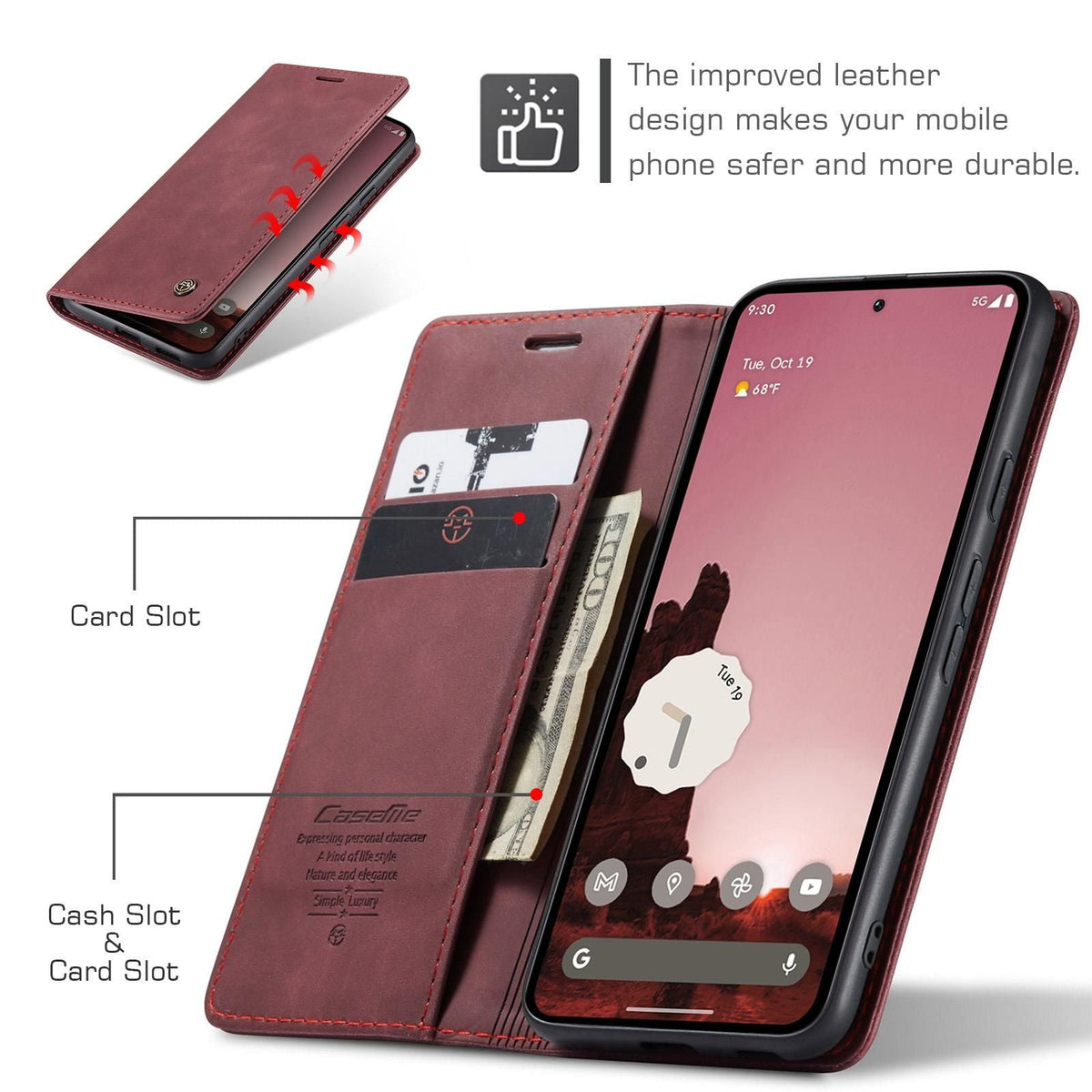 Multifunction Leather Case For Google Pixel 9a