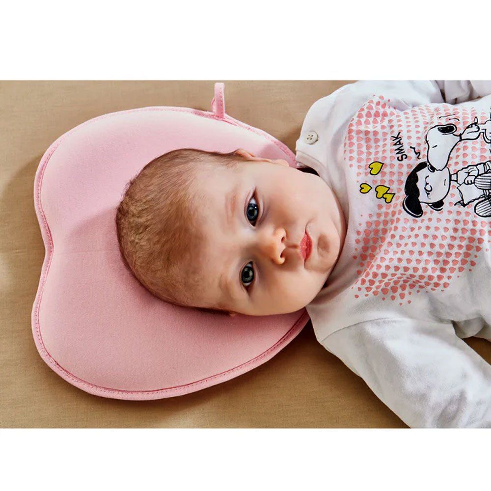 Babyjem Flat Head Prevention Infants And New Born Baby Pillow – Pink (0m+)