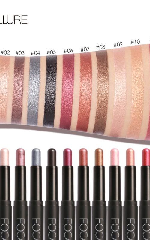 Focallure 12 Colors Eyeshadow Stick Eye Shadow Pallet Face Eyes Makeup Pen Long-lasting Waterproof