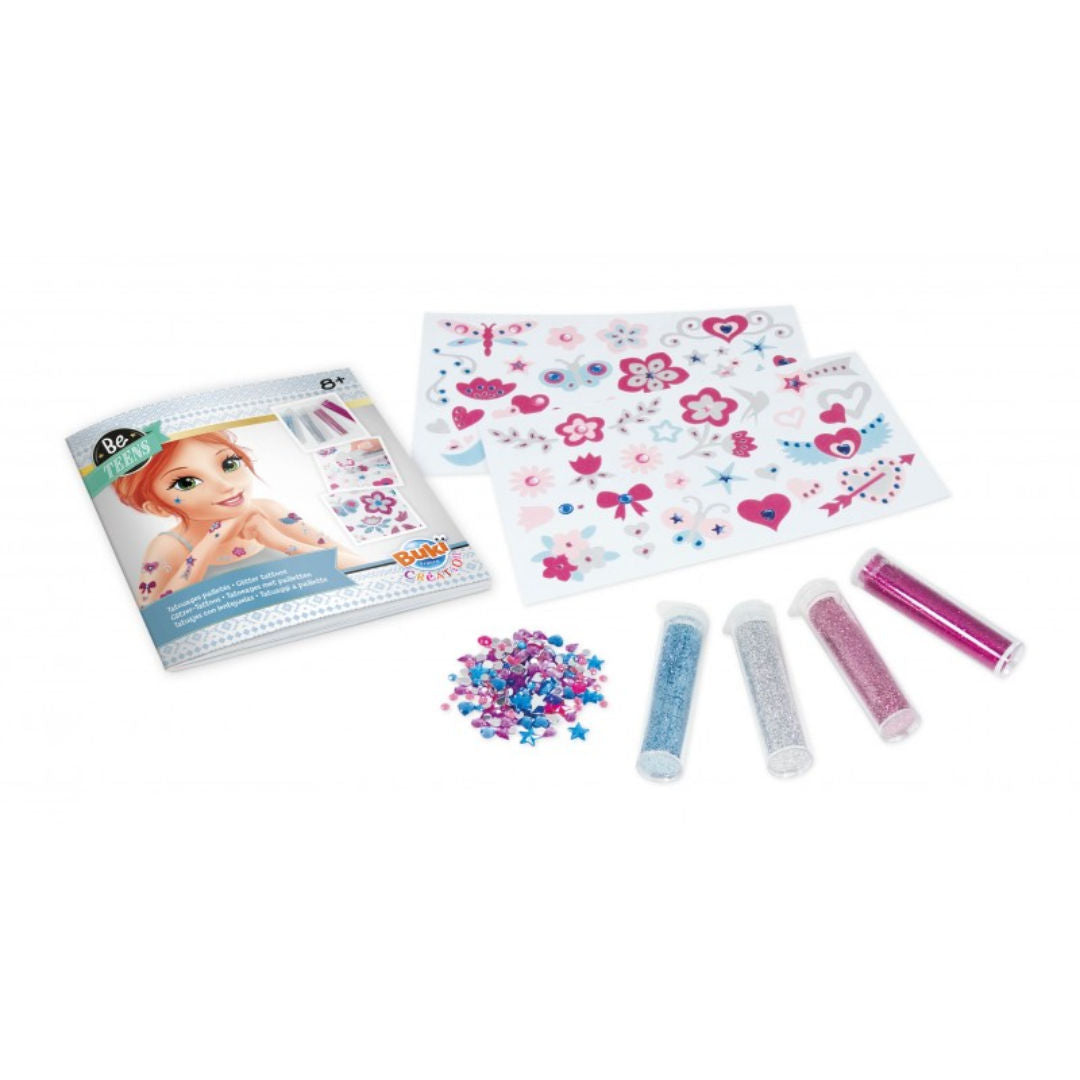 Buki France Be Teens Glitter Tattoos Art DIY Kit (8 Pieces)