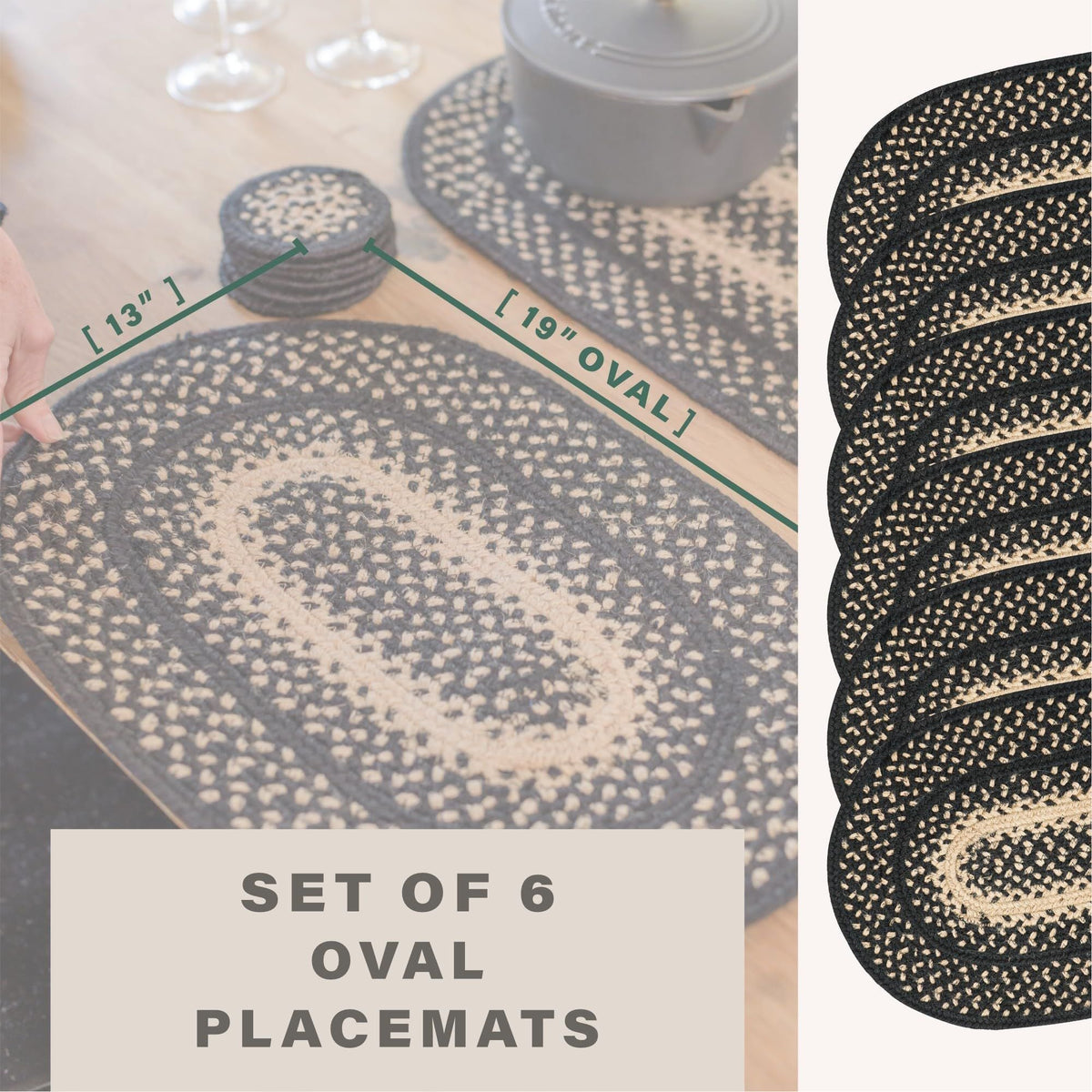 Set of 6 Manchester Oval Placemats for Table