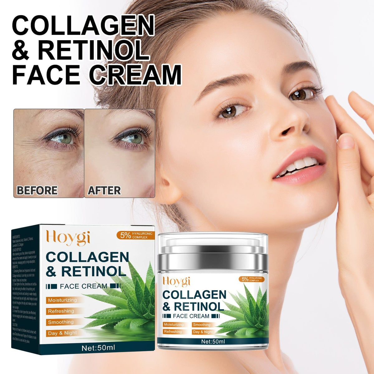 Hydrating Collagen Retinol Moisturizer for Anti-Aging, Wrinkle Reduction, Firming ,50ml