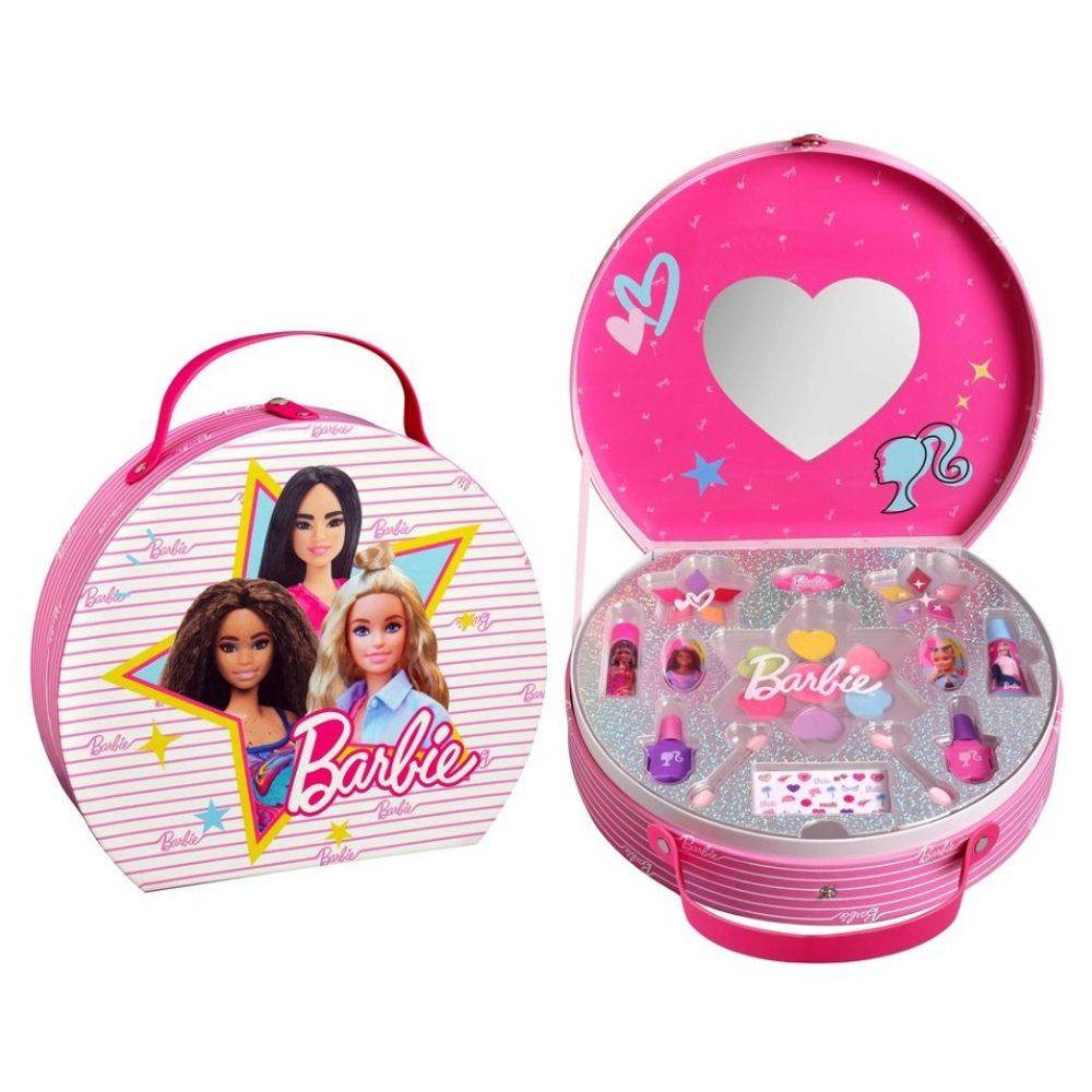 Air-Val Barbie Round Makeup Case, Pink, 3+ years