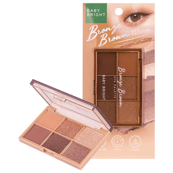 BRONZE BROWN EYE PALETTE 0.7G X 6COLORS BABY BRIGHT (M)