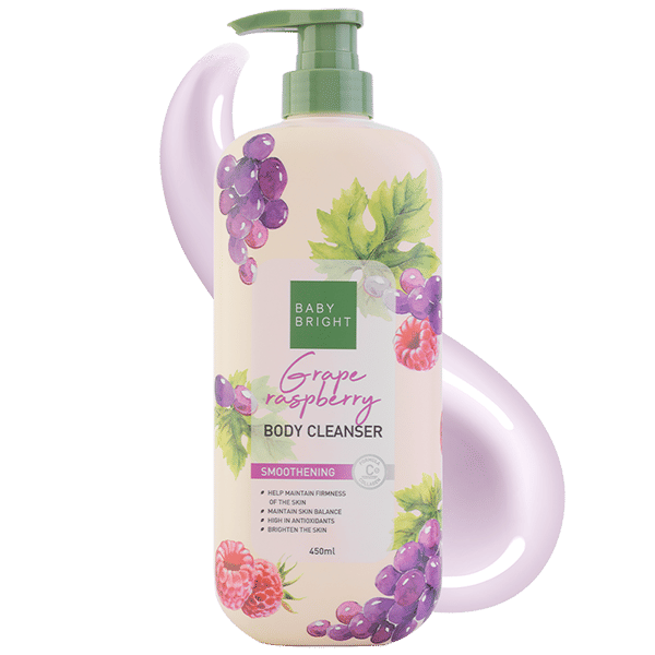 GRAPE RASPBERRY BODY CLEANSER 450ML BABY BRIGHT (B)