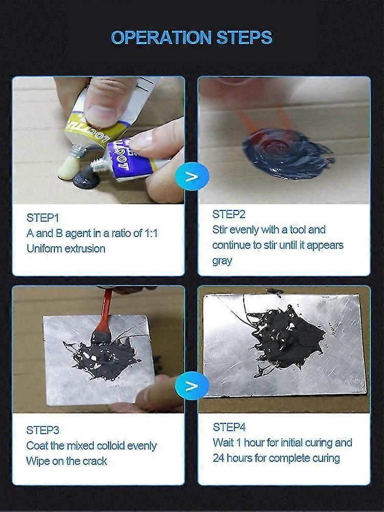 4pcs Industrial Metal Repair Paste Glue Heat Resistance Cold Weld Adhesive Ab Gel zxin