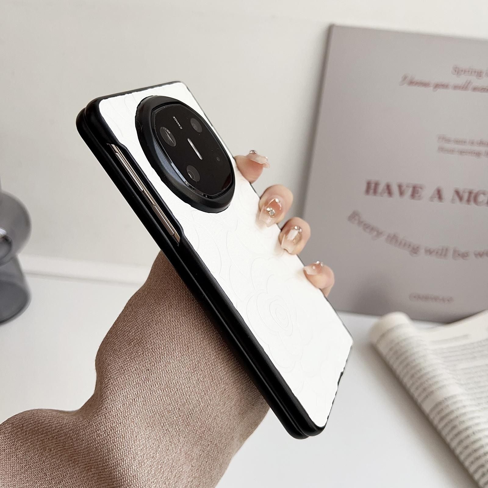 Camellia Pattern PU Case For Huawei Mate X6