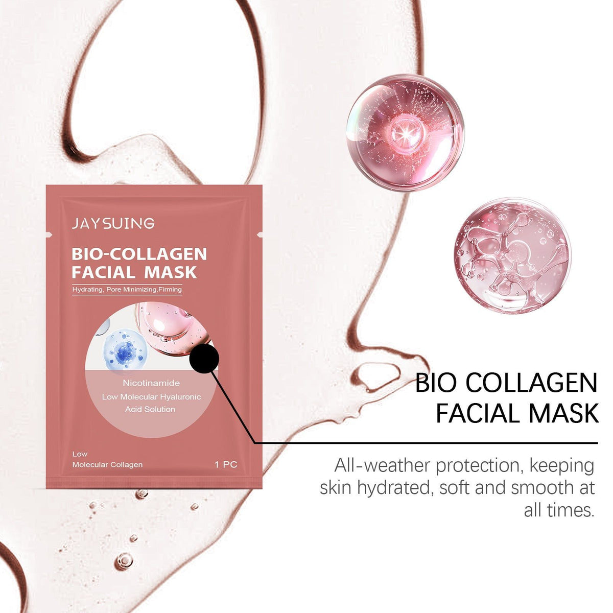 Collagen Mask, Moisturizing Brightening, Skin Elasticity, Fine Lines ,1pcs