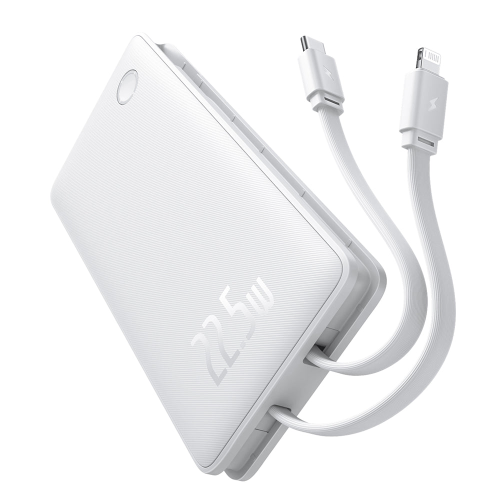 Baseus AirPow Lite 10000mAh 22.5W Power Bank With Dual Built In Cables, Portable Fast Charging Power Bank