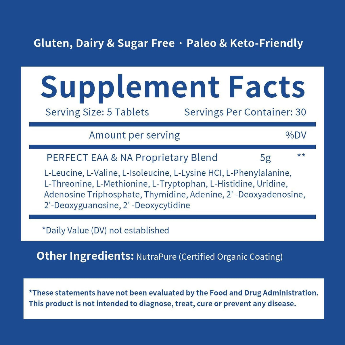 Perfect Amino Coated Tablets, Vegan Dietary Supplement, 150 Tablets, Essential Amino Acids Daily Nutrition Supplement