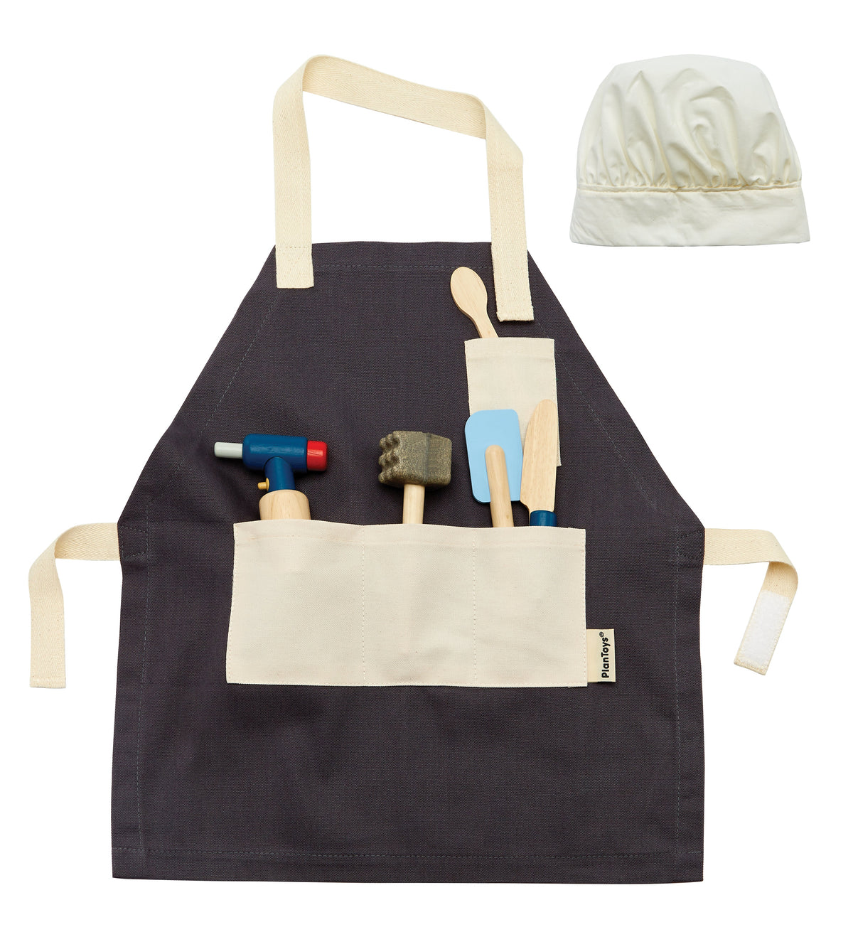 PlanToys Chef Set — Wooden Pretend Play Cooking Set