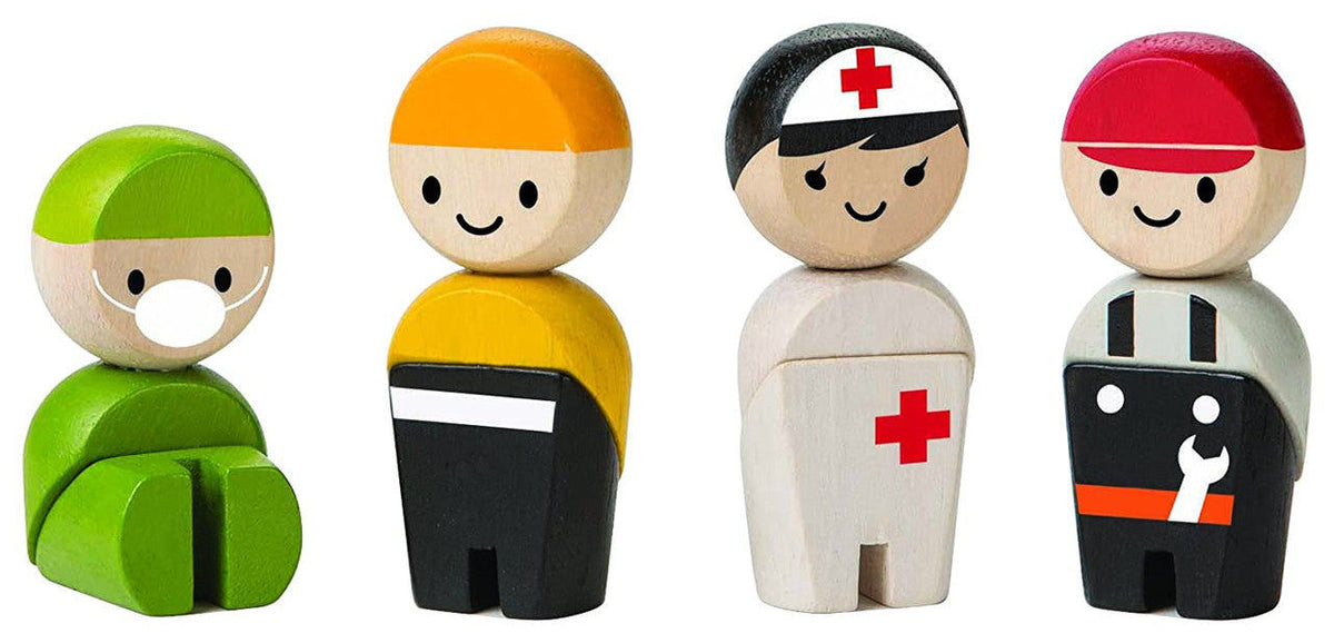 PlanToys Rescue Crew — Wooden Figure Set