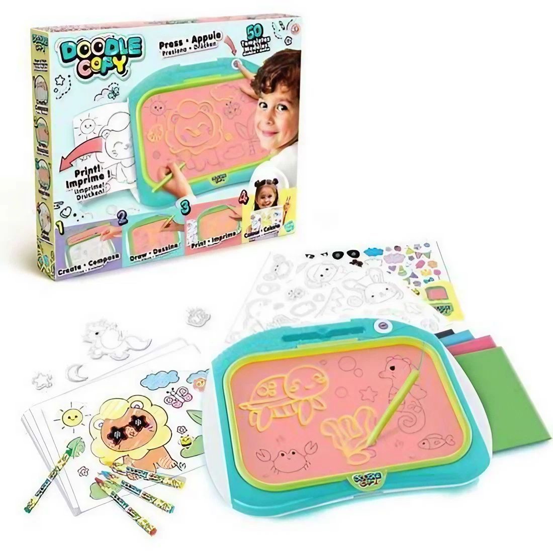 Canal Toys Doodle Copy Printable Drawing Board Set, (57 Pieces)