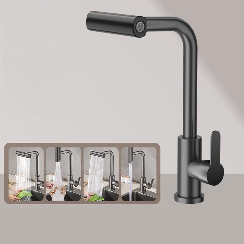 Waterfall Kitchen Faucet Pull-out Version Black