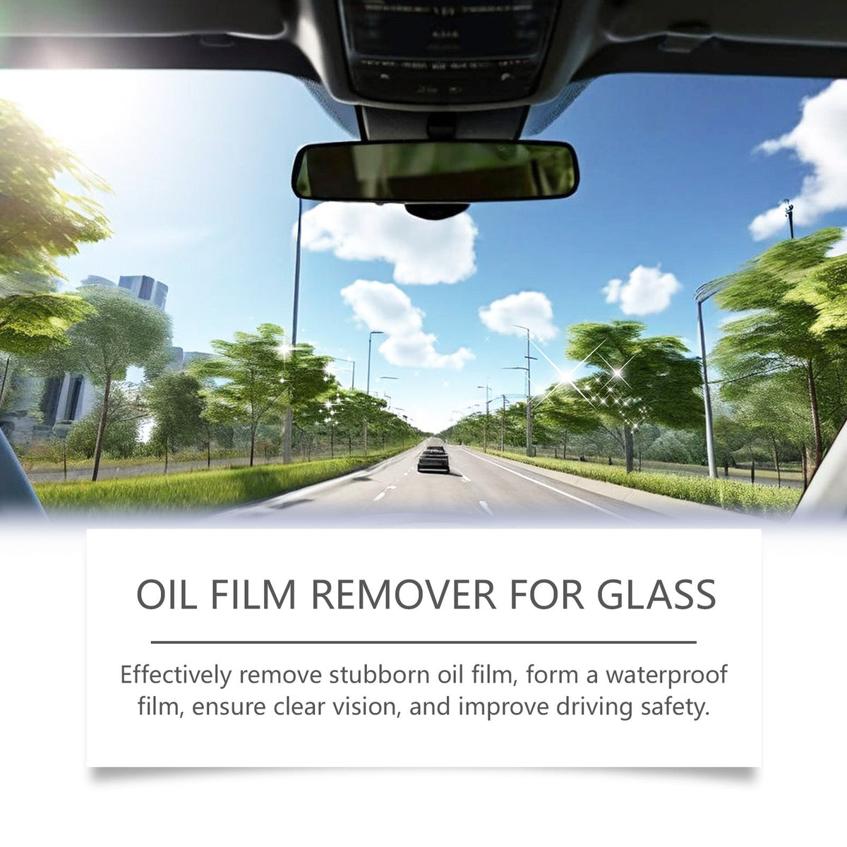 Car Cleaning Glass Oil Film Remover, Stubborn Stain Remover, Clear Vision, Safe Drive ,180ml