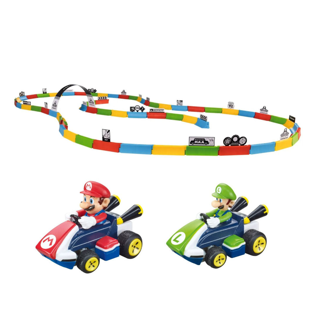Carrera Nintendo Mario Kart Tabletop Racing Set with Mario & Luigi Slot Cars 1:50, 3+ years