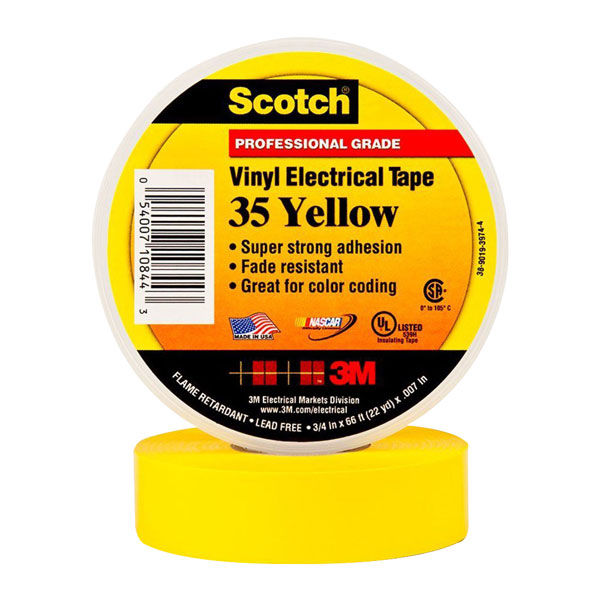 Scotch® Vinyl Color-Coding Electrical Tape 35, 19 mm x 20 m