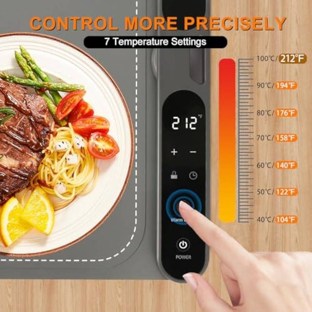 EPICARMA Food Heating Electric Food Warming Mat, Extra Large, Gray