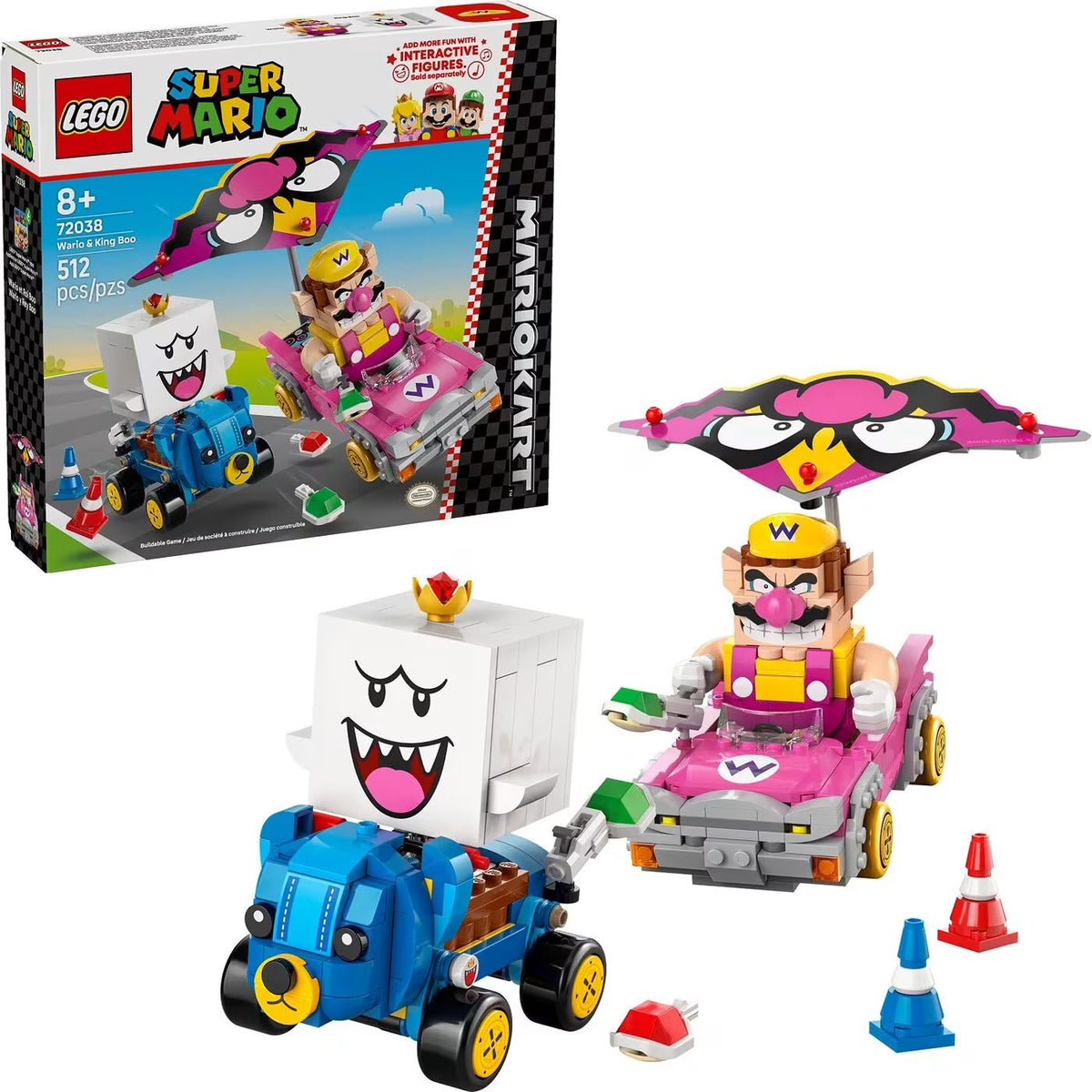 LEGO Super Mario Kart Wario & King Boo Building Set for Ages 8+, 512 Pieces