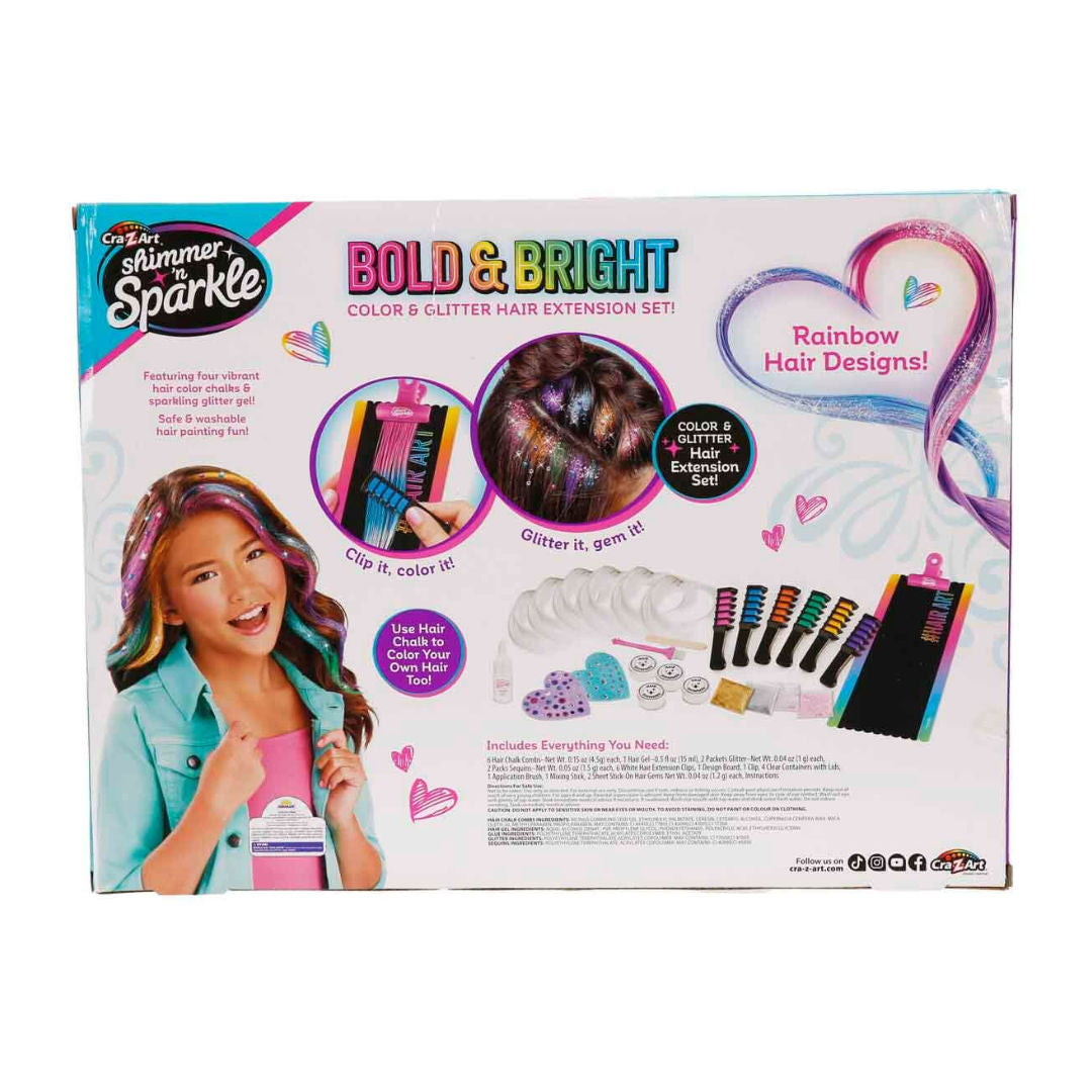 Cra-Z-Art Shimmer ‘n Sparkle Deluxe Color FX Hair Extensions Studio Kit, 8+ Years