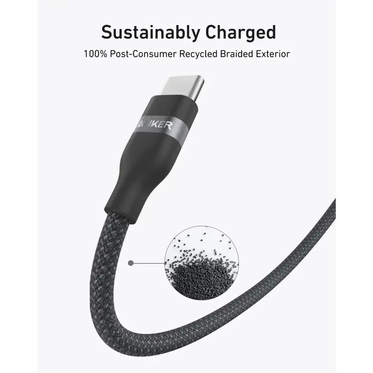 Anker USB-C to USB-C Cable 240W Fast Charging Eco Braided, 3ft