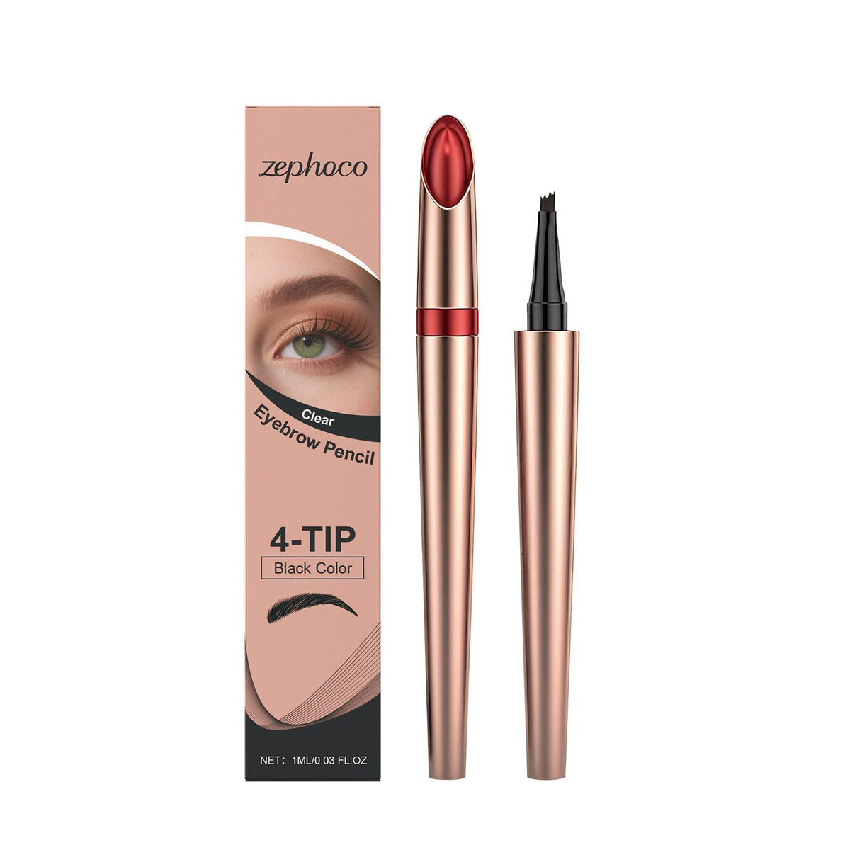 1ml Microblading Eyebrow Pen with 4 Tip and Waterproof Formula
