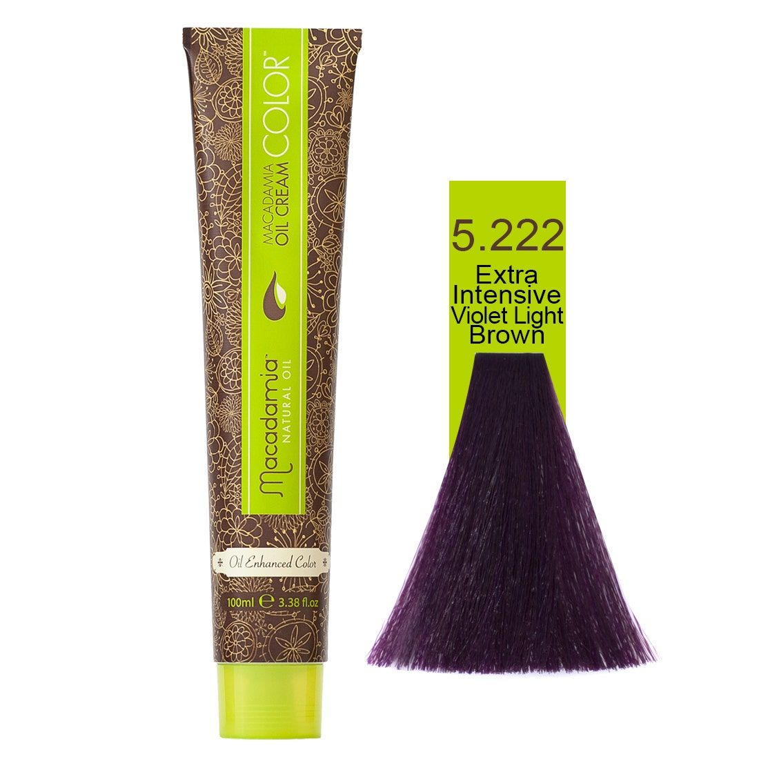 Macadamia Natural Oil Cream Hair Color, 100ml, 5.222 Extra Violet Light Brown
