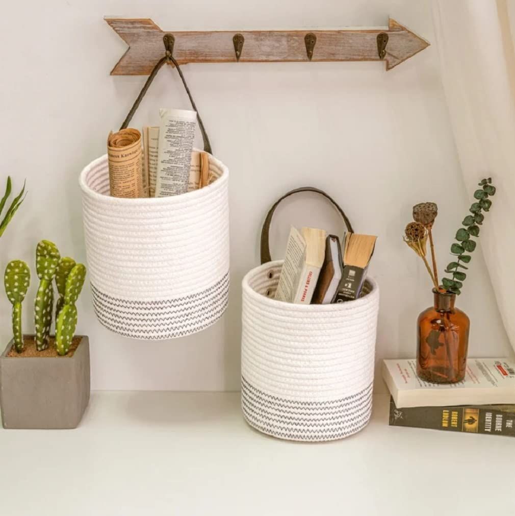 AIESY® 2 Pcs Set Beautiful Handcrafted Decorative Hanging Baskets