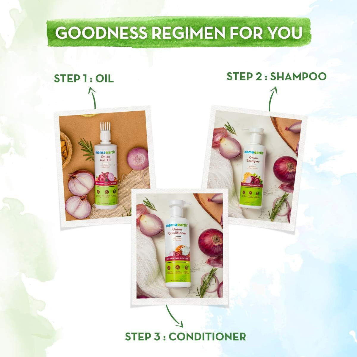 Mamaearth Onion Hair Oil, 250 ml + Mamaearth Onion Hair Serum with Onion & Biotin, 100 ml