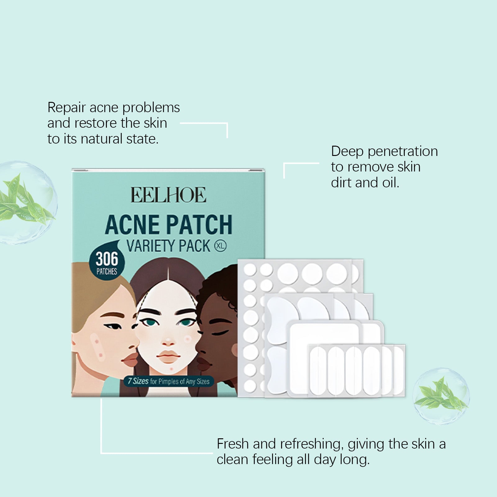 Acne Patch Skin Care Set, Clear Pores, Oil Control, Gentle & Soothing ,306pcs
